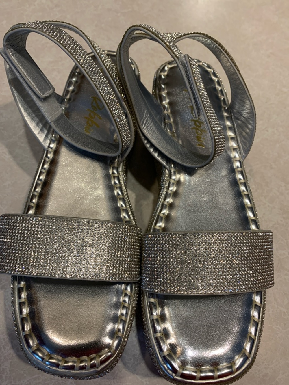 Cape Robbin Metallic Silver Embellished Strap Sandals Size 11.
